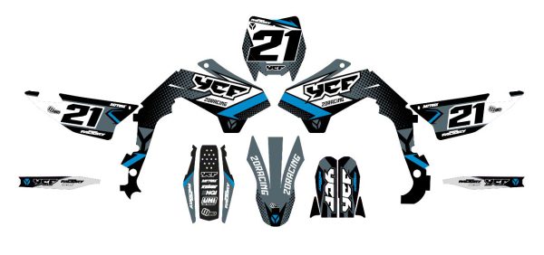 Motocross-stickerset – YCF – SM 150 – 2DR4 – GRIJS - Afbeelding 3