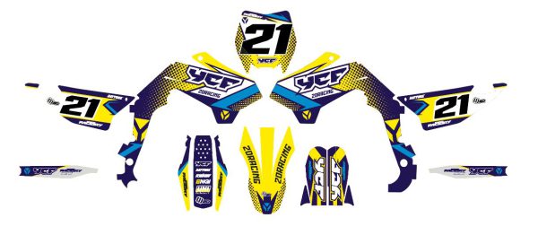 Motocross-stickerset – YCF – SM 150 – 2DR4 – GEEL - Afbeelding 3