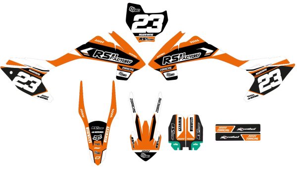 Grafische motorcrosskit – RS FACTORY – 60F – 2DR4 – ORANJE - Afbeelding 2