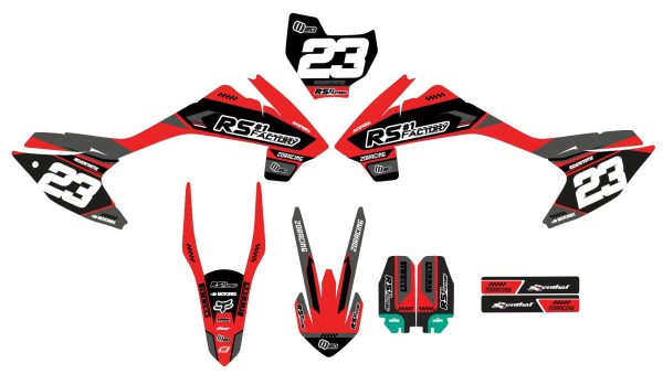 Grafische motorcrosskit – RS FACTORY – 60F – 2DR4 – ROOD - Afbeelding 2