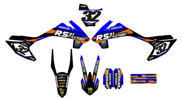 Grafische motorcrosskit – RS FACTORY – 110F – 2DR6 – BLAUW - Afbeelding 2