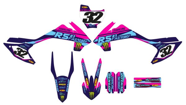 Grafische motorcrosskit – RS FACTORY – 110F – 2DR6 – ROZE - Afbeelding 2