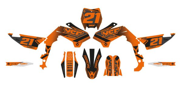 Motocross-stickerset – YCF – SM 125 – 2DR4 – ORANJE - Afbeelding 3