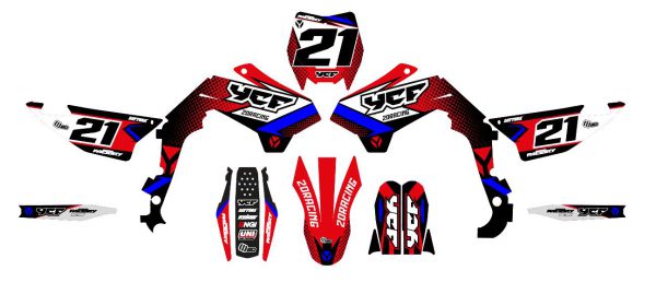 Motocross-stickerset – YCF – SM 125 – 2DR4 – ROOD - Afbeelding 3