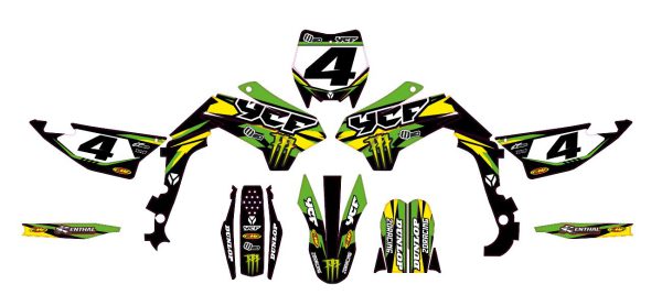 Motocross-stickerset – YCF – SM 125 – 2DR6 – GROEN - Afbeelding 2
