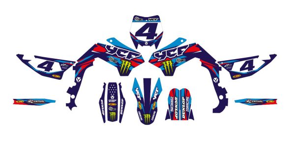 Grafische kit voor motorcross – YCF – SM 125 – 2DR6 – NAVY - Afbeelding 3