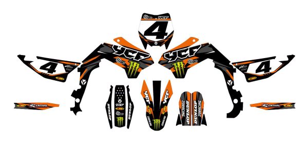Motocross-stickerset – YCF – SM 125 – 2DR6 – ORANJE - Afbeelding 3