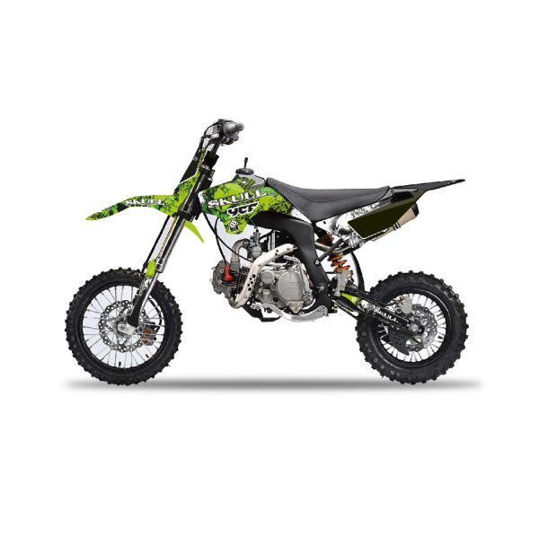 Motocross-stickerset – YCF – LITE – SKULL GREEN