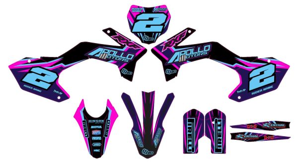 Motorcross decoratieset – APOLLO – RFZ – 2DR4 – ROZE - Afbeelding 3