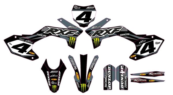 Motocross-stickerset – APOLLO – RXF ELITE – 2DR6 – GRIJS - Afbeelding 3