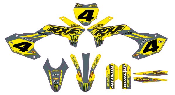 Motocross-stickerset – APOLLO – RXF 50 – 2DR6 – GEEL - Afbeelding 3