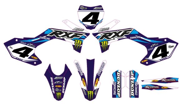 Grafische motorcrosskit – APOLLO – RFZ – 2DR6 – NAVY - Afbeelding 3