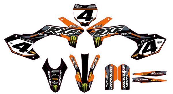 Grafische motorcrosskit – APOLLO – RXF ELITE – 2DR6 – ORANJE - Afbeelding 3