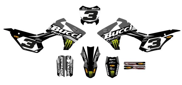 Motorcross decoratieset – BUCCI – BR1-F4-F6 – 2DR6 – GRIJS - Afbeelding 2